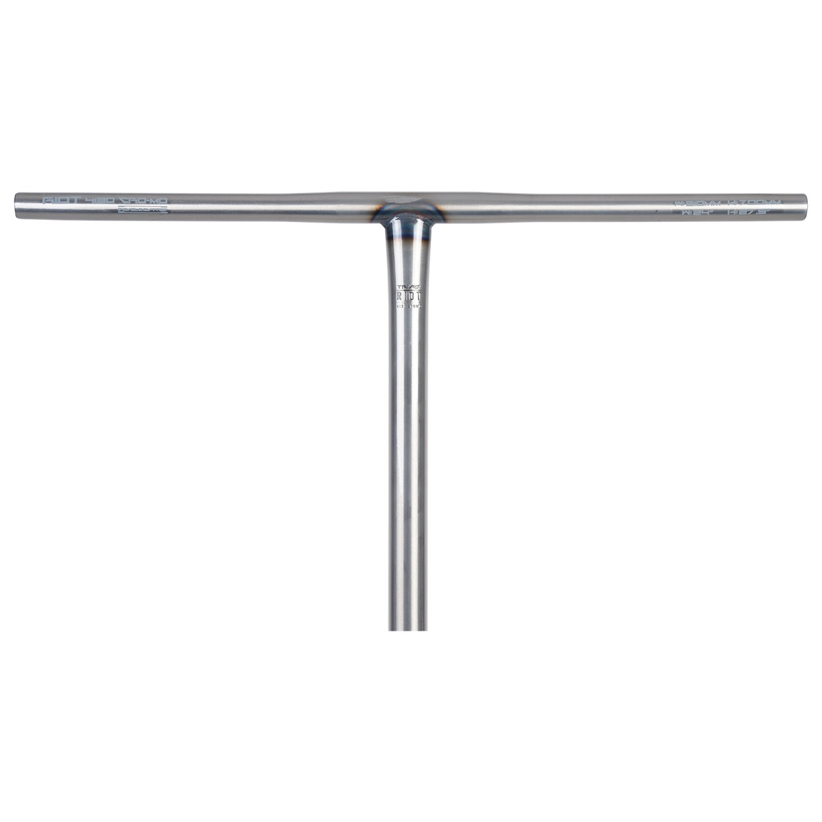 Triad Riot Cro-mo Butted Standard T Bar - Raw Clear